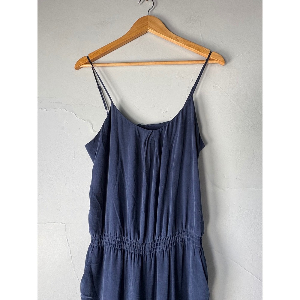 Joie‎ Navy Blue 100% Silk Spaghetti Strap Jumpsuit Size M - Picture 3 of 6